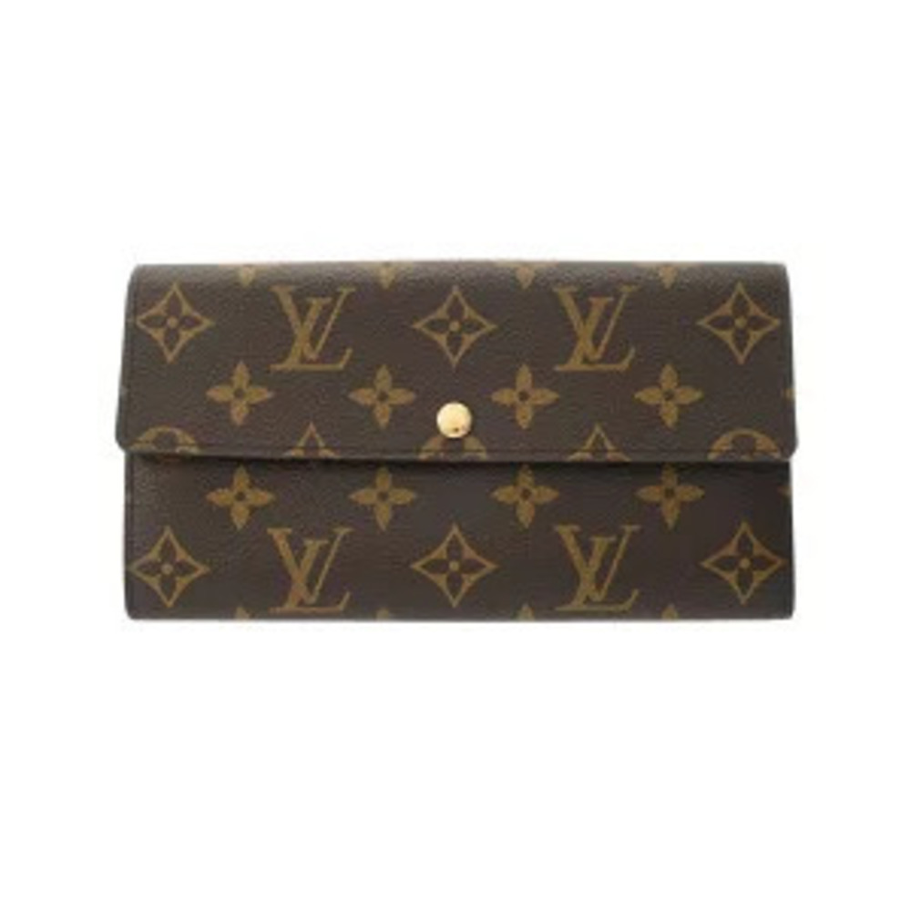 Louis Vuitton Monogram Portefeuille Sarah Canvas Long Wallet Brown